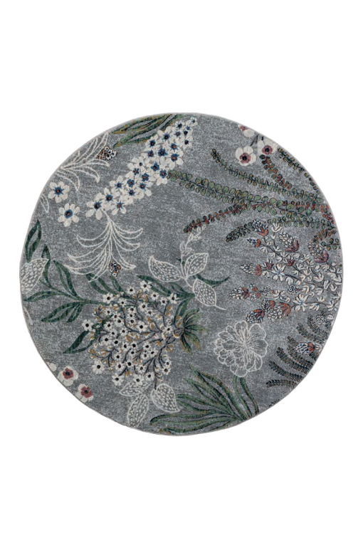 Round smoke grey rug, model Laguna 63893/7676