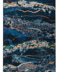 Blue rug with geometric pattern, model Laguna 83030/6262