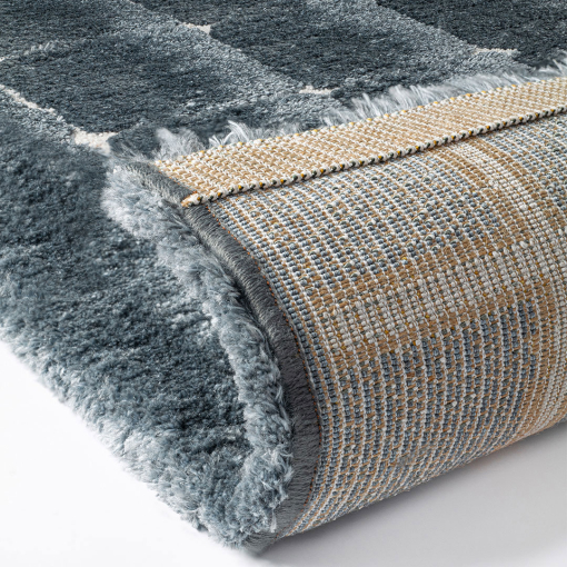 Rectangular blue rug Venere 2 – recycled polyester, 25 mm pile
