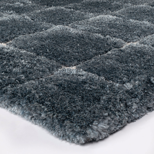 Rectangular blue rug Venere 2 – recycled polyester, 25 mm pile