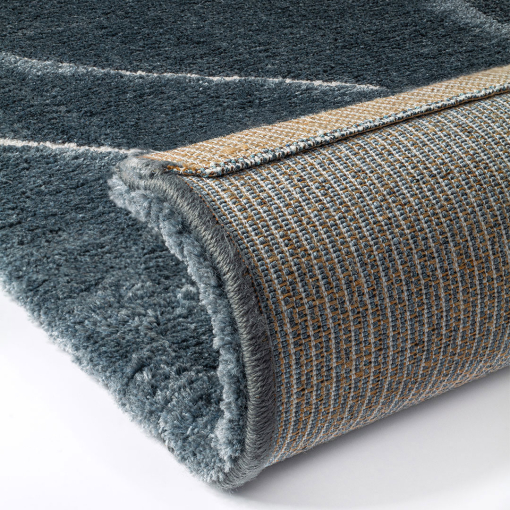 Rectangular blue rug Venere 3 – recycled polyester, 25 mm pile