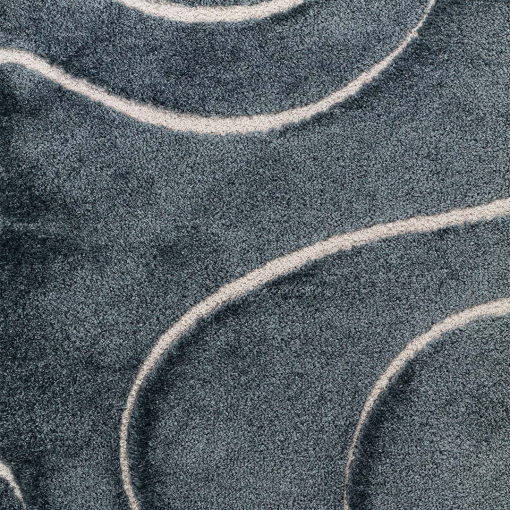 Rectangular blue rug Venere 3 – recycled polyester, 25 mm pile