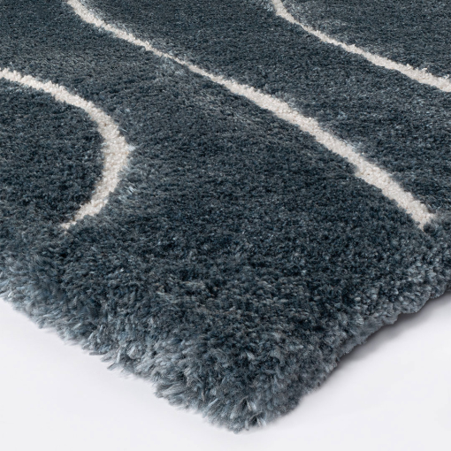 Rectangular blue rug Venere 3 – recycled polyester, 25 mm pile