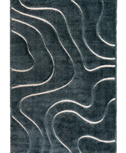 Rectangular blue rug Venere 3 – recycled polyester, 25 mm pile