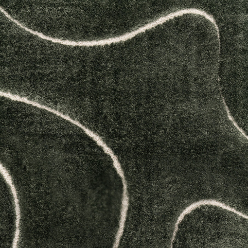 Rectangular green rug Venere 3 – recycled polyester, 25 mm pile