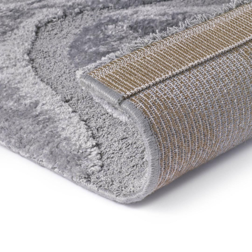 Rectangular grey rug Venere Pearl Grey – recycled polyester, 25 mm pile