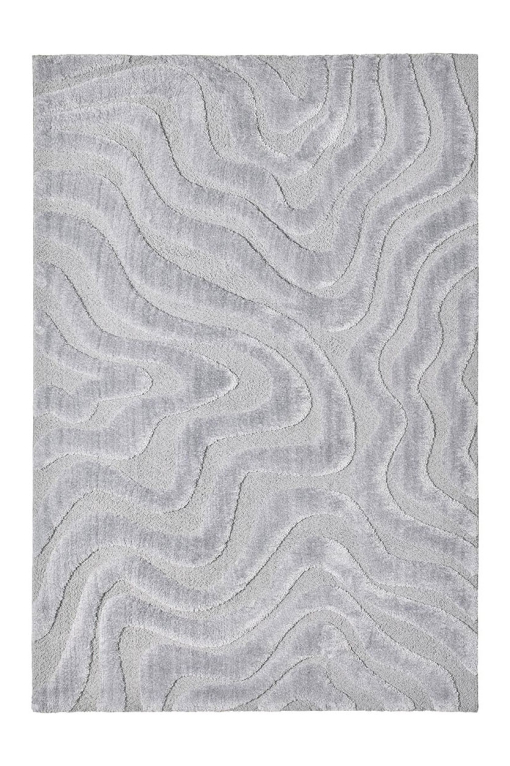 Rectangular grey rug Venere Pearl Grey – recycled polyester, 25 mm pile