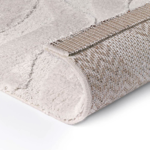 Rectangular white rug Venere Snow – recycled polyester, 25 mm pile