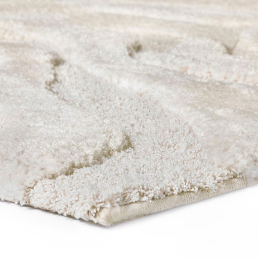 Rectangular white rug Venere Snow – recycled polyester, 25 mm pile