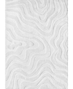 Rectangular white rug Venere Snow – recycled polyester, 25 mm pile