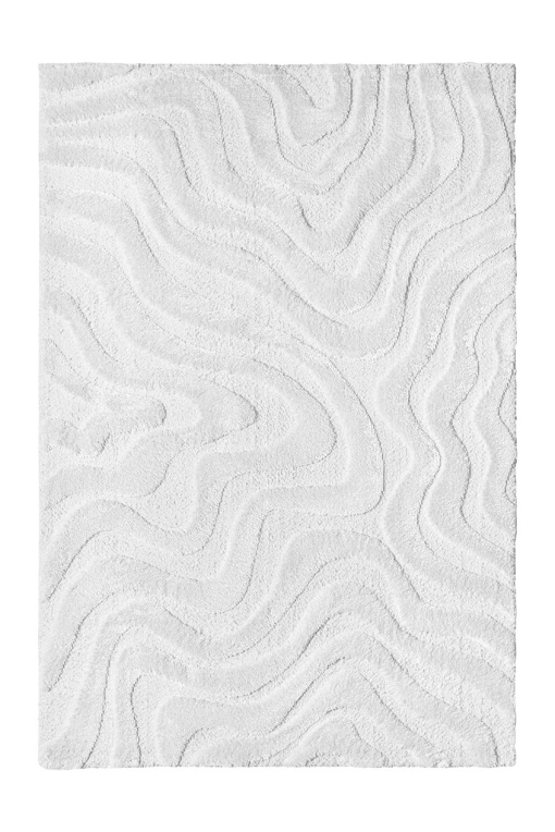 Rectangular white rug Venere Snow – recycled polyester, 25 mm pile