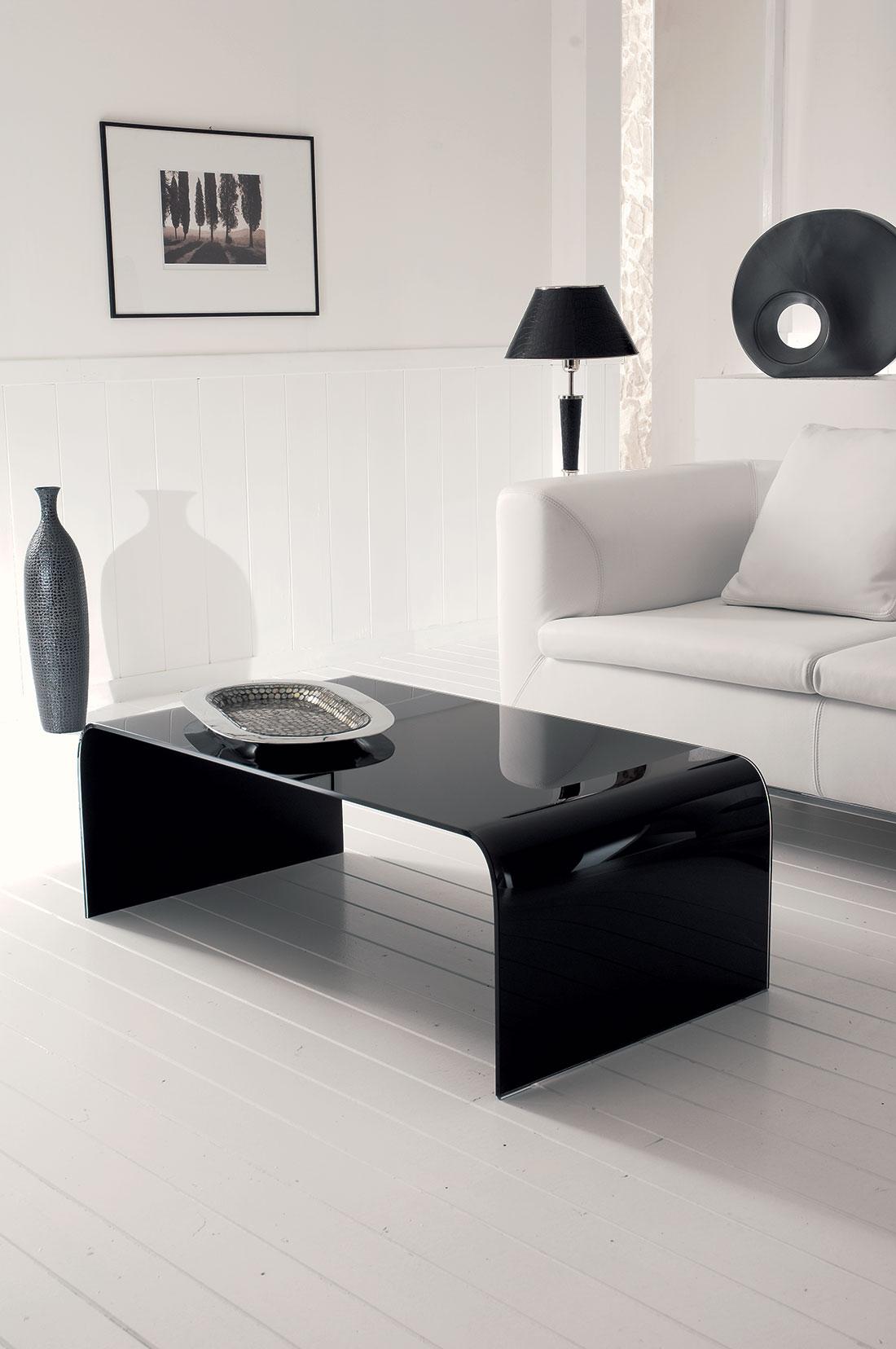 Titano Curved Black Glass Coffee Table Shop Online Italy Dream