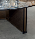 Tavolino rotondo in vetro bocciardato bronzato. Vendita online di mobili di lusso made in Italy in consegna gratuita. Tosca Design.