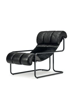 La raffinée et exclusive chaise longue noire Tucroma a été conçue en 1971 par Guido Faleschini. Structure chromée noire. Vente en ligne, livraison gratuite.