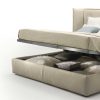 Wind is an original and elegant leather bed with moving headboard. All European or American sizes available. Movement storage base. Free home delivery.