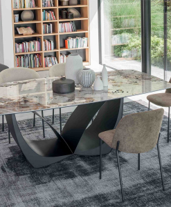 Zeus table with polished Patagonia ceramic top
