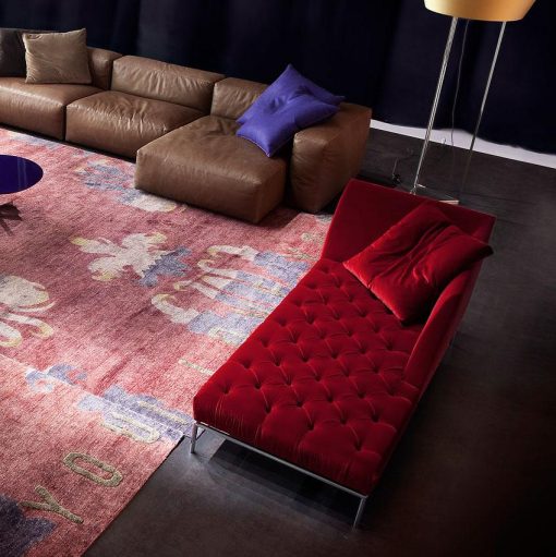 chaise longue capitonnée relax cuir ameublement design haut gamme luxe maison moderne intérieur en ligne mobilier meuble vente site italiens qualité salon