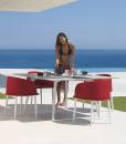 table d' extérieur de repas carrée ameublement design haut de gamme jardin luxe moderne en ligne meuble site italiens qualité aluminium ciment