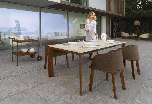 table d' extérieur de repas rectangulaire ameublement design haut de gamme jardin luxe moderne en ligne mobilier meuble contemporains site italiens qualité