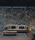 Table basse d'extérieur en teak et alulinium. Vente en ligne de meubles de jardin design haut de gamme made in italy.