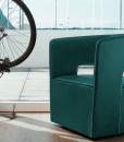 Gem is a leather swivel armchair ideal for your home or office. Its leather covering and comfortable seat make this elegant chair a timeless piece of furniture.