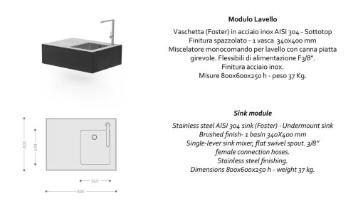 Shop online for luxurious outdoor furniture. Our outdoor kitchen is shipped with its included sink and barbecue and a 4-doors space. Strong Magnesit frame.