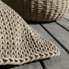 Outdoor pouf for garden and terrace. Outdoor design furniture made in italy. Ropes and quick dry foam. Outdoor lounger.