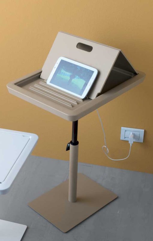 tavolino per tablet porta tablet made in italy tortora bianco design