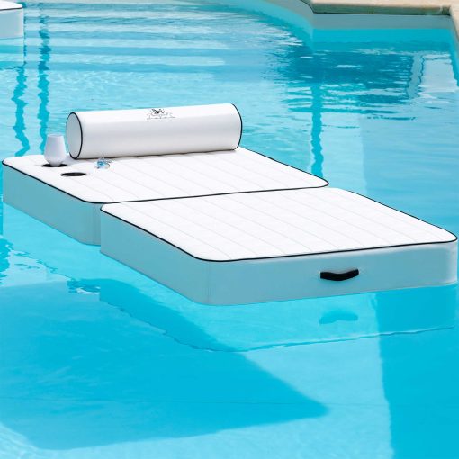 Lettino prendisole galleggiante in eco pelle nautica. Approfitta al massimo della tua piscina con stile e praticità. Vendita online, consegna gratuita.