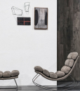 Chaise à bascule design Stefano Conficconi en cuir et métal. Vente en ligne de chaises et fauteuils modernes made in Italy haut de gamme. Livraison gratuite
