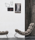 Sedia a dondolo made in Italy. Vendita online di sedie e poltrone di lusso in pelle. Sedie design con consegna gratuita. Design Stefano Conficconi.