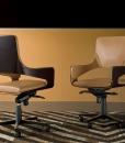 fauteuil de conférence Luca Scacchetti 2017 bureau accoudoir visiteur wengé relax cuir club chesterfield noir original pivotant qualité rouge tournant