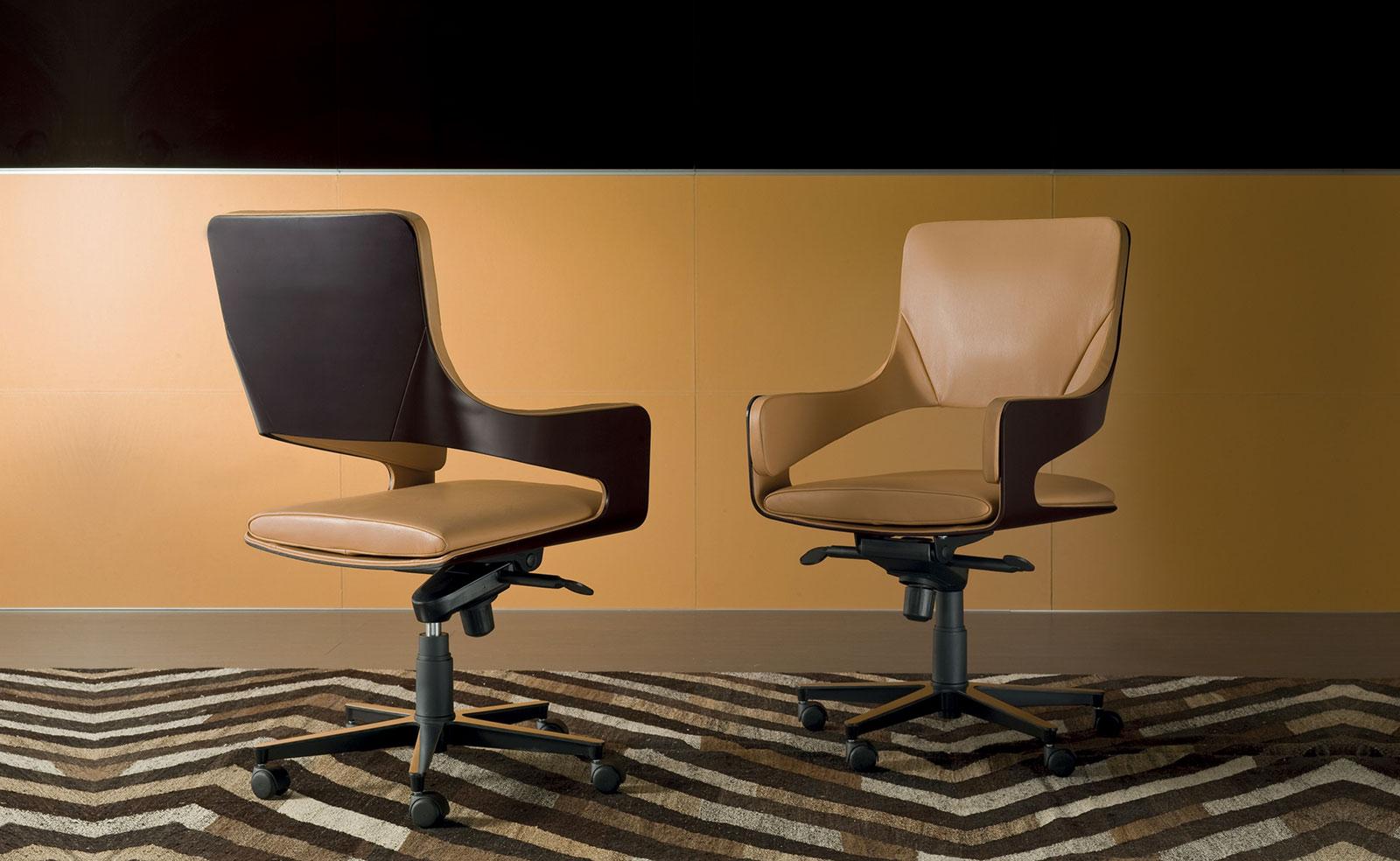 fauteuil de conférence Luca Scacchetti 2017 bureau accoudoir visiteur wengé relax cuir club chesterfield noir original pivotant qualité rouge tournant