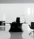 Ola, a modern black executive desk designed by Mario Mazzer, features tempered glass top and a black glossy Cristalplant base. Shop online for black glass office desks.