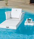 Choose the unique style for a luxurious and comfortable white floating armchair in your pool. Design Samuele Mazza. Online shop and worldwide delivery.