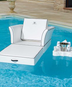 Choose the unique style for a luxurious and comfortable white floating armchair in your pool. Design Samuele Mazza. Online shop and worldwide delivery.