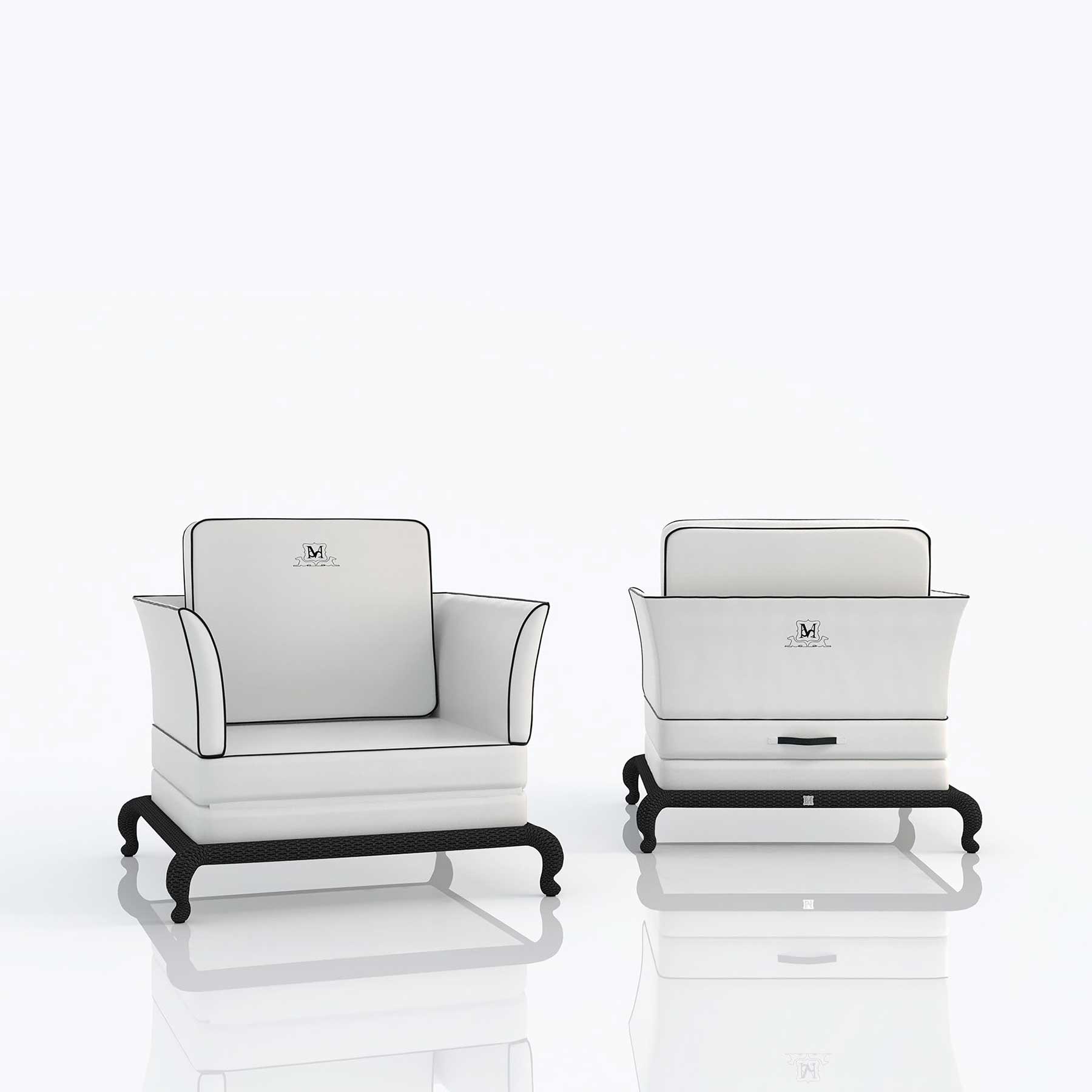Choose the unique style for a luxurious and comfortable white floating armchair in your pool. Design Samuele Mazza. Online shop and worldwide delivery.