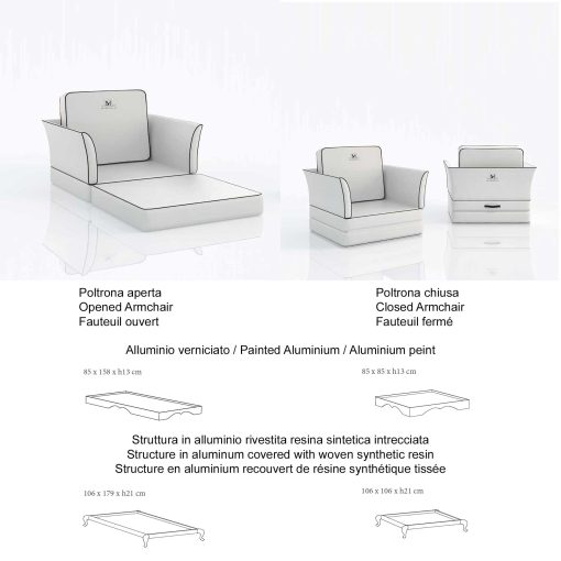 Choose the unique style for a luxurious and comfortable white floating armchair in your pool. Design Samuele Mazza. Online shop and worldwide delivery.