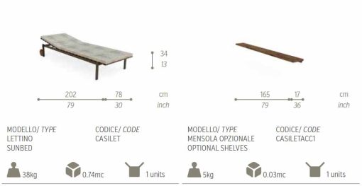 Transat luxueux et élégant. Bain de soleil avec coussin. Chaise longue dessinée par Ramon Esteve. Achat en ligne de meubles de jardin de haute qualité.