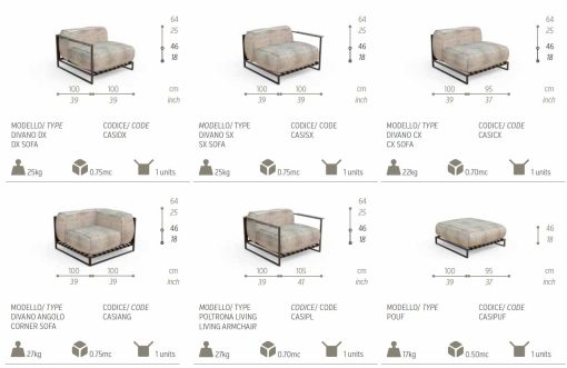 Outdoor sofa set. Grey luxury garden furniture. Modern and contemporary patio lounge sofa. Design by Ramon Esteve. Weatherproof fabric covering.