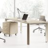 Rectangular executive desk in wood and aluminium. Modern and solid furniture for the most demanding workplaces. Free shipping.