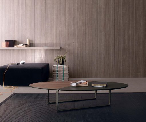 Table basse ovale bi-colore pour une ambiance moderne et luxueuse, à la maison comme au bureau. Design Andrea Lucatello. Vente en ligne, livraison gratuite.