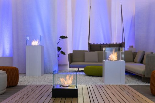 Twin is a modern bio ethanol fireplace ideal to decorate private and public indoor and outdoor spaces. Shop online for luxury bio ethanol fireplace made in Italy.