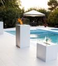 Camino al bioetanolo da esterno. Perfetto per piscine, bar, ristoranti o eventi. Acciaio inox. Vendita online. Consegna a domicilio. Made in Italy.