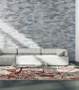 tapis de sol beige gris géométrique grande taille lavable multicolore original sur mesure taupe